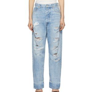 Taverniti Size 29 Distressed Baggy Button Fly Jean